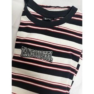 Men's Tango Hotel Classic Striped Logo‎ SS 2 XL Cotton Skater Casual T Shirt